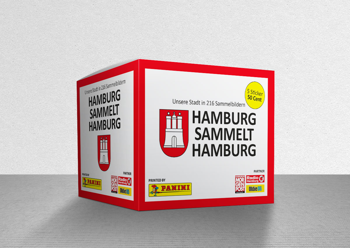 Leeralbum = 250 Sticker Album Panini Hamburg sammelt Hamburg 1 Box 50 Tüten 